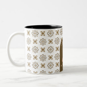 Trendy Boho stijl kleurrijk geometrisch patroon Tweekleurige Koffiemok