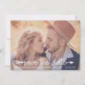 Trendy Boho Tribal Typografie Foto Save the Date (Voorkant)