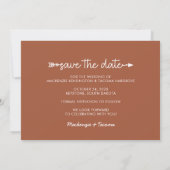 Trendy Boho Tribal Typografie Foto Save the Date (Achterkant)