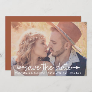 Trendy Boho Tribal Typografie Foto Save the Date