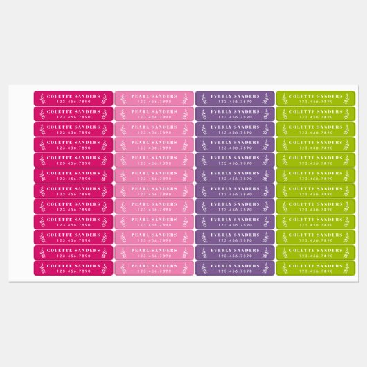 Trendy Boho Waterproof Name Labels (Vel)