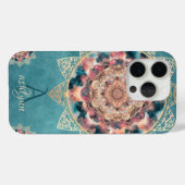Trendy Boho Waterverf Nebula Gold Flower Mandala Case-Mate iPhone Case (Achterkant (horizontaal))