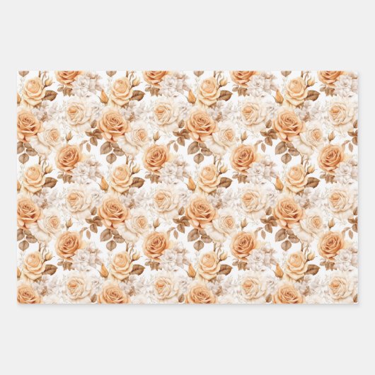 Trendy boho waterverf terracotta en crème rozen inpakpapier vel (Voorkant)