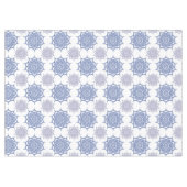 Trendy Boho Winter Blue, White Mandala Pattern Zen Tafelkleed (Voorkant (Horizontaal))