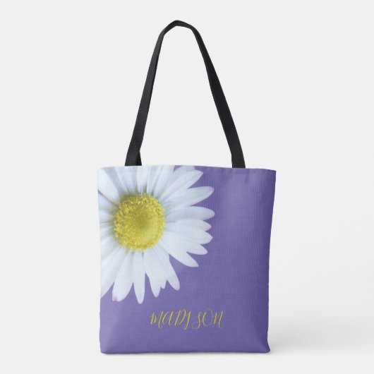 Trendy Boho wit geel Paarse Tote Bag (Achterkant)