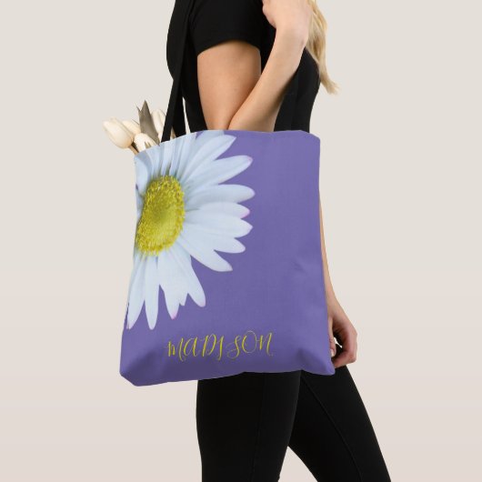 Trendy Boho wit geel Paarse Tote Bag (Dichtbij)