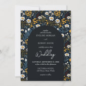 Trendy Boho witte madeliefjes wilde bloemen marine Kaart (Voorkant)