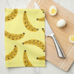 Trendy Bold Banana Patten Geel Theedoek<br><div class="desc">Eigenzinnig vet bananenpatroon op gele keukenhanddoek.</div>