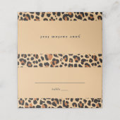 Trendy Bold Bruin en Beige Leopard Print Patroon Plaatskaartje (Buitenkant ongevouwen)