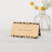 Trendy Bold Bruin en Beige Leopard Print Patroon Plaatskaartje (Achterkant)