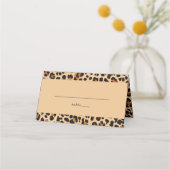 Trendy Bold Bruin en Beige Leopard Print Patroon Plaatskaartje (Voorkant)