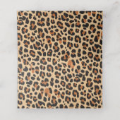Trendy Bold Bruin en Beige Leopard Print Patroon Plaatskaartje (Binnenkant ongevouwen)
