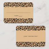 Trendy Bold Bruin en Beige Leopard Print Patroon Plaatskaartje (Voorkant / Achterkant)