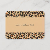 Trendy Bold Bruin en Beige Leopard Print Patroon Plaatskaartje (Achterkant)