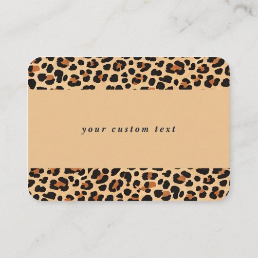 Trendy Bold Bruin en Beige Leopard Print Patroon Plaatskaartje (Achterkant)
