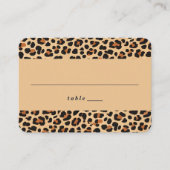 Trendy Bold Bruin en Beige Leopard Print Patroon Plaatskaartje (Voorkant)