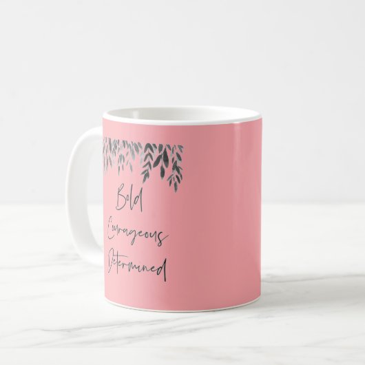 Trendy Bold Couraful Determinated Pink Koffiemok (Voorkant links)