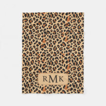 Trendy Bold Leopard Print Aangepast 3 Letter Monog