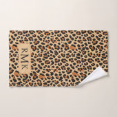 Trendy Bold Leopard Print Aangepast Monogram Bad Handdoek (Handdoek)