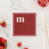 Trendy Bold Lower Hoesje Monogram Garnet Red Servet (Insitu)