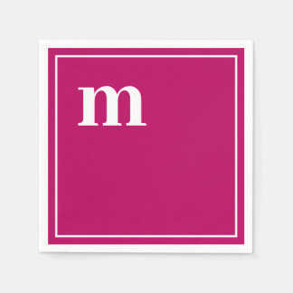 Trendy Bold Lower Hoesje Monogram Magenta Servet