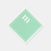 Trendy Bold Lower Hoesje Monogram Seafoam Green Servet (Hoek)