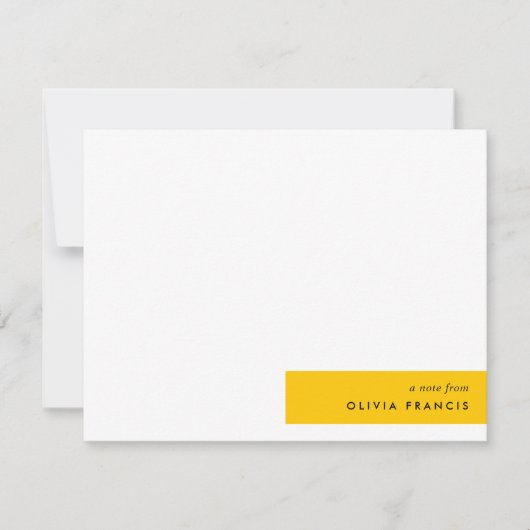 Trendy Bold Mustard Yellow Minimum Simple Notitiekaartje (Voorkant)