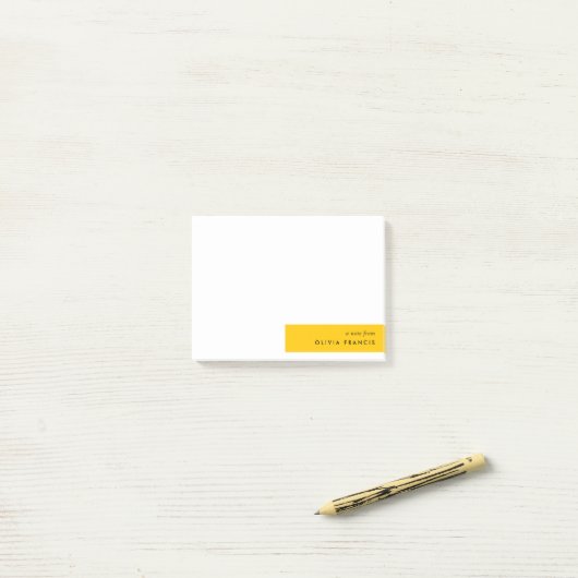 Trendy Bold Mustard Yellow Minimum Simple Post-it® Notes (Op bureau)