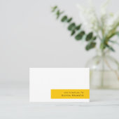 Trendy Bold Mustard Yellow Minimum Simple Visitekaartje (Staand voorkant)