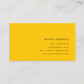 Trendy Bold Mustard Yellow Minimum Simple Visitekaartje (Achterkant)