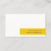 Trendy Bold Mustard Yellow Minimum Simple Visitekaartje (Voorkant)