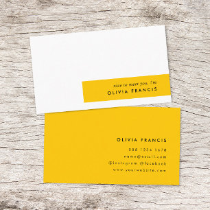 Trendy Bold Mustard Yellow Minimum Simple Visitekaartje
