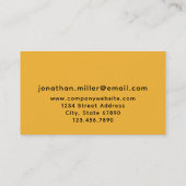 Trendy Bold Mustard Yellow Monogram Visitekaartje (Achterkant)