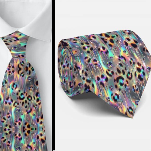 Trendy & Bold | Opal Luipaardprint Halsebandje Stropdas