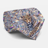 Trendy & Bold | Opal Luipaardprint Herenzijden Das (Opgerold)