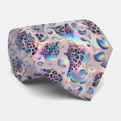 Trendy & Bold | Opal Luipaardprint Herenzijden Kra Stropdas (Opgerold)