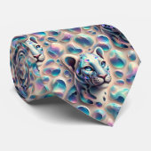 Trendy & Bold | Opal Luipaardprint Herenzijden Kra Stropdas (Opgerold)