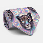 Trendy & Bold | Opal Luipaardprint Herenzijden Kra Stropdas (Opgerold)
