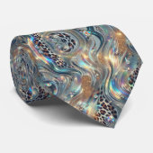 Trendy & Bold | Opal Luipaardprint Herenzijden Kra Stropdas (Opgerold)