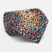 Trendy & Bold | Opal Luipaardprint Herenzijden Kra Stropdas (Opgerold)