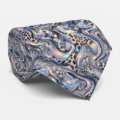 Trendy & Bold | Opal Luipaardprint Herenzijden Kra Stropdas (Opgerold)