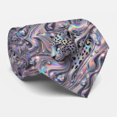Trendy & Bold | Opal Luipaardprint Herenzijden Kra Stropdas (Opgerold)