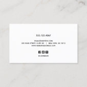 Trendy Bold Roos Gold Glitter Script Kalligrafie Visitekaartje (Achterkant)