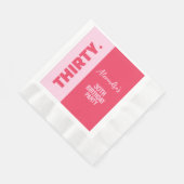 Trendy Bold Roze en Rode Girly 30e verjaardag Servet (Hoek)