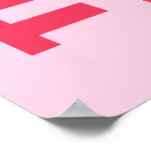 Trendy Bold Roze en Rode Girly 30e Verjaardag Teke Poster (Hoek)