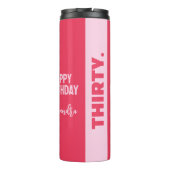 Trendy Bold Roze en Rode Girly 30e verjaardag Thermosbeker (Achterkant)