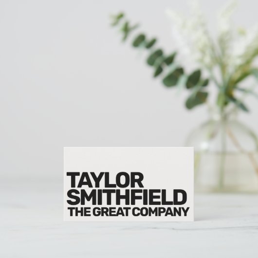 Trendy Bold Type Modern Visitekaartje (Staand voorkant)