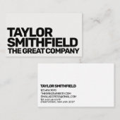 Trendy Bold Type Modern Visitekaartje (Voorkant / Achterkant)