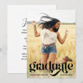 Trendy Bold Typography Overlay Foto Afstudeerder P Kaart (Voorkant / Achterkant)