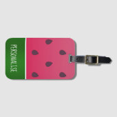 Trendy Bold Watermelon Custom Text Bagagelabel (Voorkant (horizontaal))